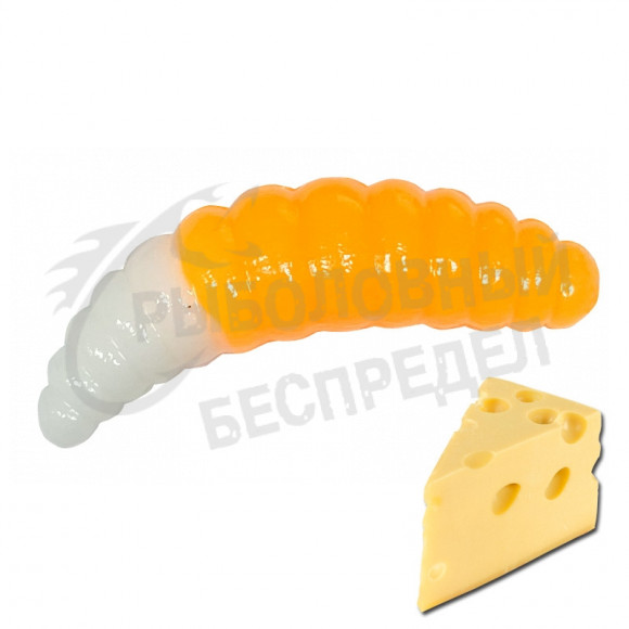 Мягкая приманка Neon 68 Trout Maggot 1.3'' оранжевый- белый сыр