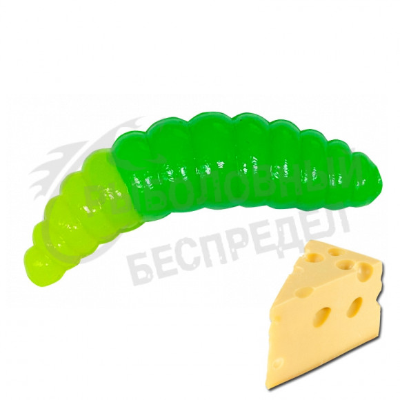 Мягкая приманка Neon 68 Trout Maggot 1.3'' зеленый - лимон сыр