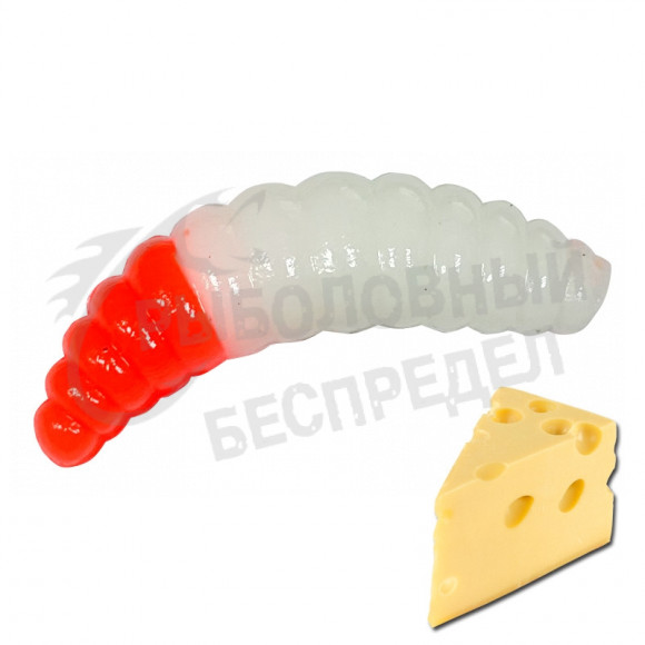Мягкая приманка Neon 68 Trout Maggot 1.3'' белый-красный сыр