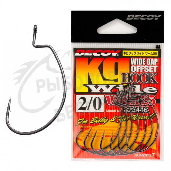 Крючок офсетный Decoy Kg Hook Wide Worm 25 #2-0