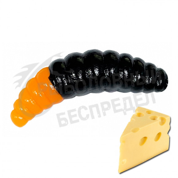 Мягкая приманка Neon 68 Trout Maggot 1.3'' черный - оранжевый сыр