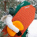 Подушка надувная под голову оранжевый-серый (TRA-160) TRAMP