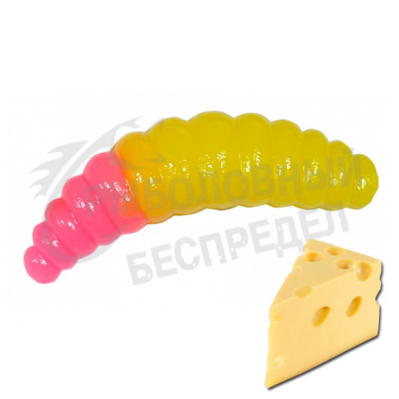 Мягкая приманка Neon 68 Trout Maggot 1.3'' желтый - розовый сыр