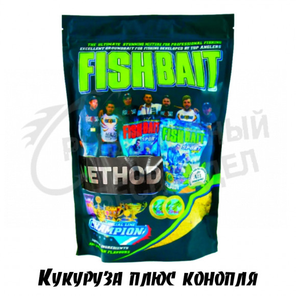 Прикормка FishBait FEEDER METHOD Corn plus Hemp 1кг