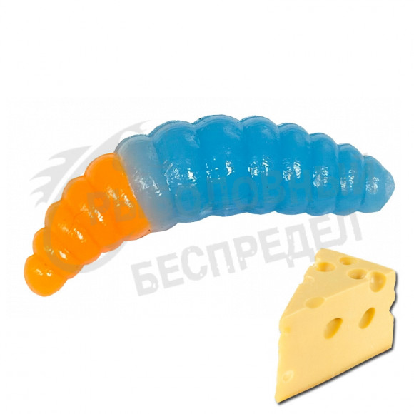 Мягкая приманка Neon 68 Trout Maggot 1.3'' голубой - оранжевый сыр