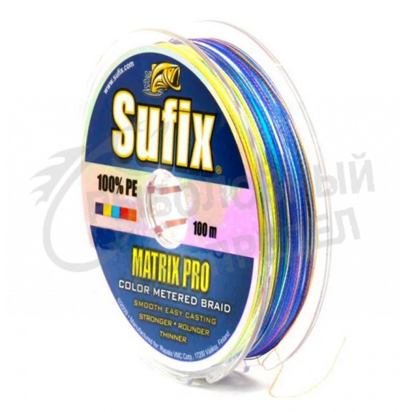 Плетеный шнур Sufix Matrix Pro multicolor 100m 0.18mm 13.5kg