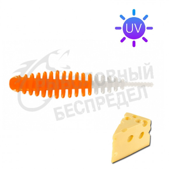 Мягкая приманка Mils Trout Baits Lech 1.7" OR+WH 023 UV сыр