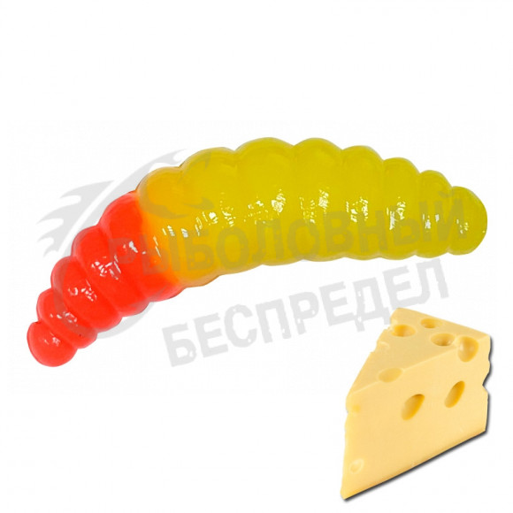 Мягкая приманка Neon 68 Trout Maggot 1.3'' желтый - красный сыр