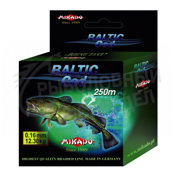 Плетеный шнур Mikado BALTIC COD 0,20 green (250 м) - 16.00 кг