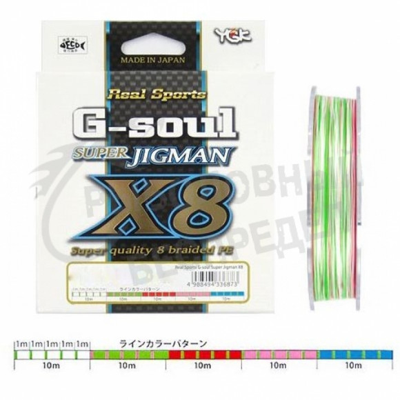 Плетёный шнур YGK G-soul Super Jigman X8 #2.0 200m