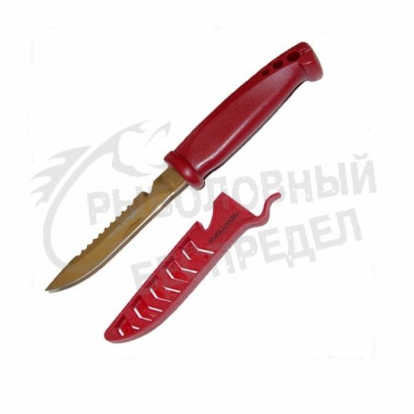 Нож Gambler Evolution Bait Knife-Utility Knife 4" #Garnet And Gold