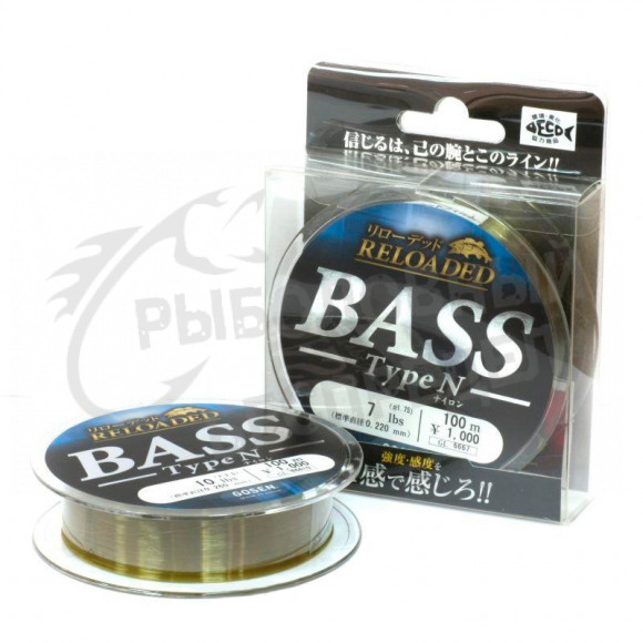 Леска Gosen Reloaded Bass Type N 100m 1.25 5lb (0.185mm)
