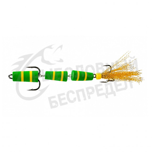 Приманка Мандула "Флажок" XXL Fish Модель 130Д цв. Зелёно-Желтая