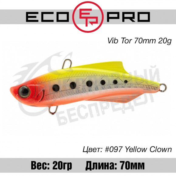 Воблер EcoPro VIB Tor 70mm 20g #097 Yellow Clown