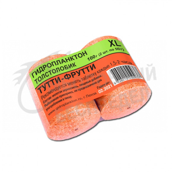 Гидропланктон Толстолобик XL Тутти-фрутти (2 шт по 50 г)