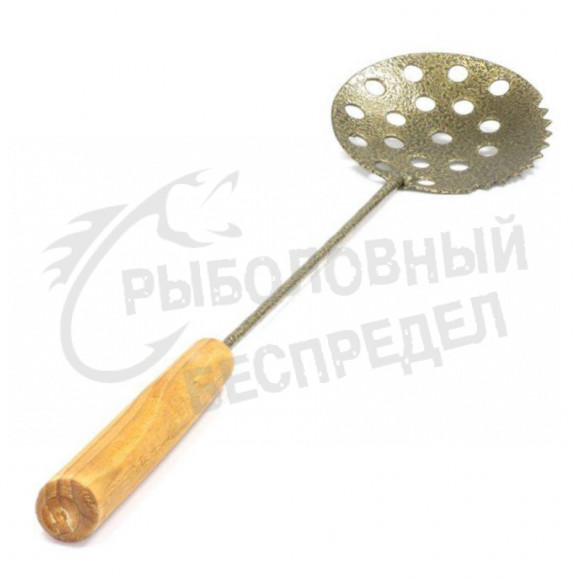 Черпак РОСТ зубчатый с деревянной ручкой окрашенный арт.9-00-0075
