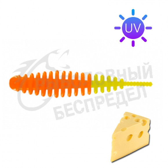 Мягкая приманка Mils Trout Baits Lech 1.7" OR+LIM 022 UV сыр