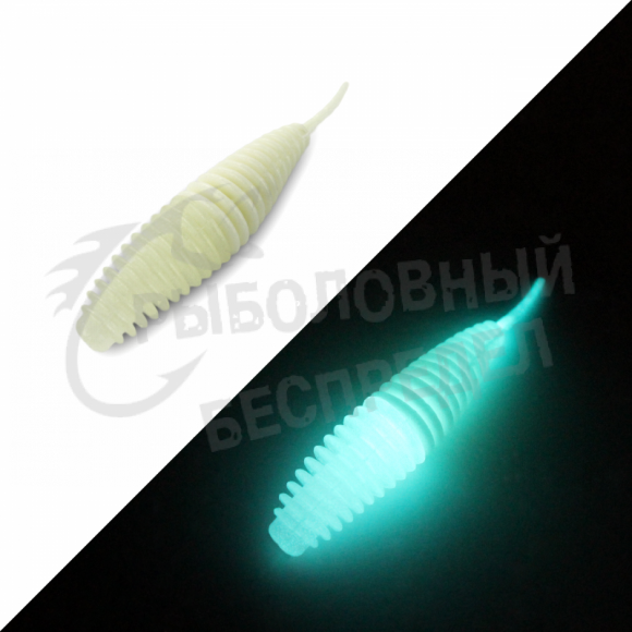 Мягкая приманка GarPRO Larva Neon и Glow 70mm 009 белая рыба