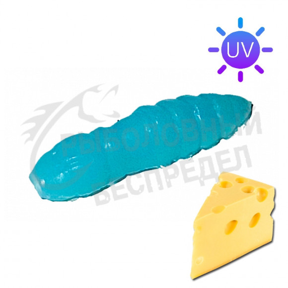 Мягкая приманка Trout HUB Pupa 1.5" blue UV сыр