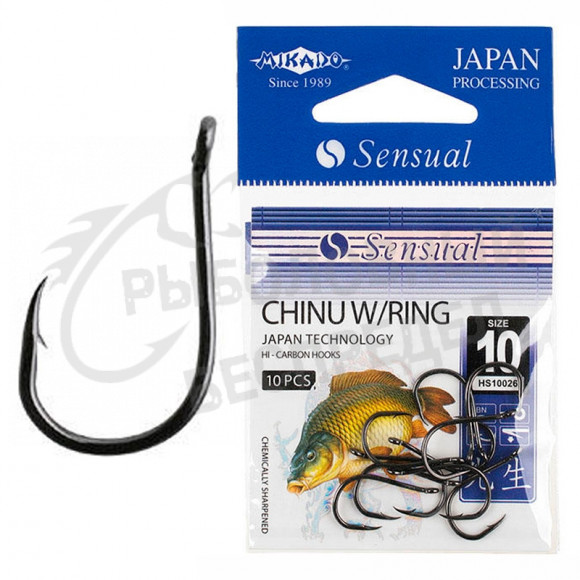 Крючки Mikado SENSUAL - CHINU W-RING № 2 BN (с ушком) (10 шт.)