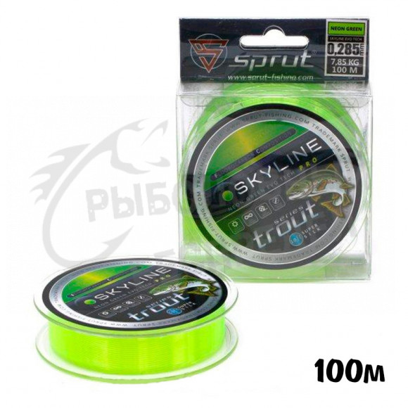 Леска Sprut Skyline EvoTech RPO Neon Green 0.185mm 5.65kg 100m