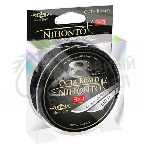 Плетеный шнур Mikado Nihonto Fine Braid 0.35 black 33.40кг 150м