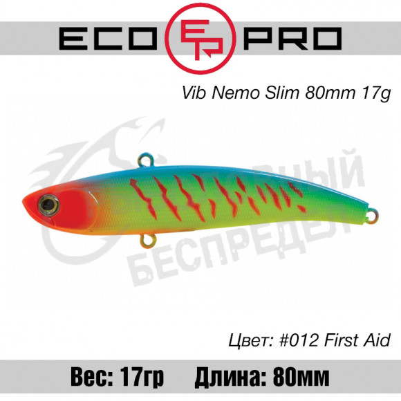 Воблер EcoPro VIB Nemo Slim 80mm 17g #012 First Aid