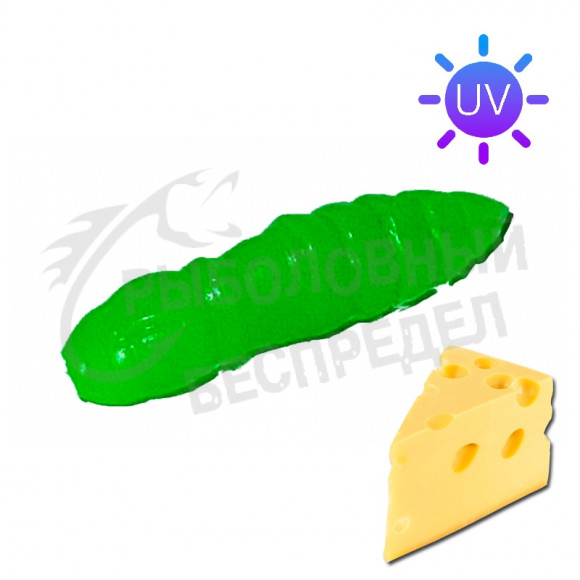Мягкая приманка Trout HUB Pupa 1.5" green UV сыр