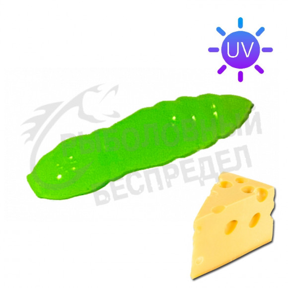 Мягкая приманка Trout HUB Pupa 1.5" chartreuse UV сыр