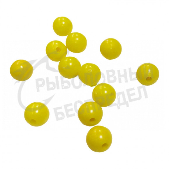 Стопорный шарик Mad Carp средний 6мм пластик, желтый (20шт-уп)