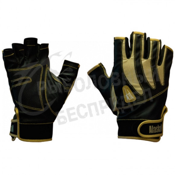 Перчатки Alaskan беспалые золотые-черные р.XL