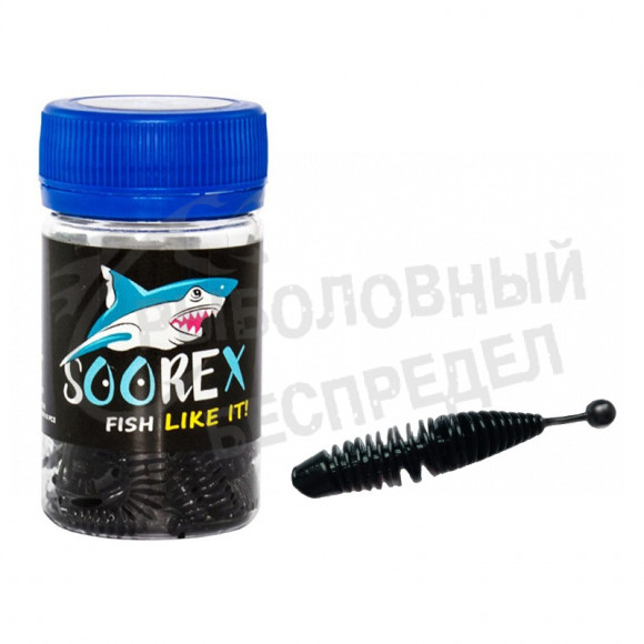 Мягкая приманка Soorex Larva 65mm черный сыр