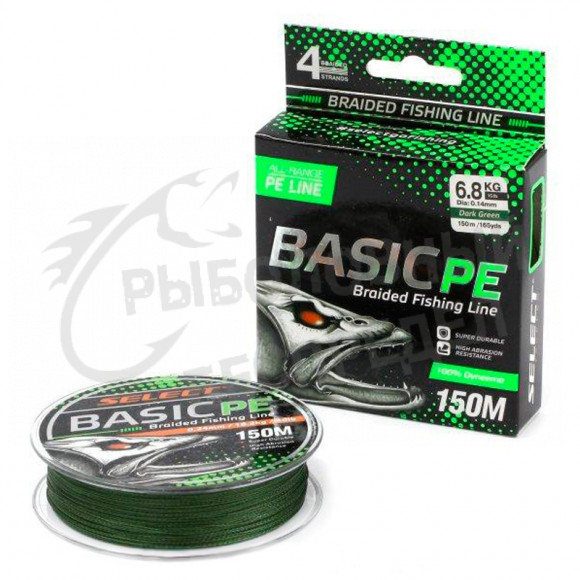 Шнур Select Basic PE 150m Dark Green 0.12mm 5.6kg