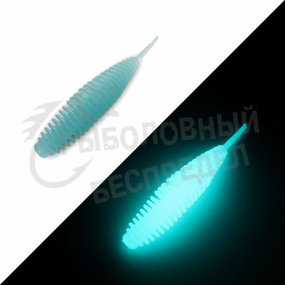 Мягкая приманка GarPRO Larva Glow 70mm 006 белая рыба