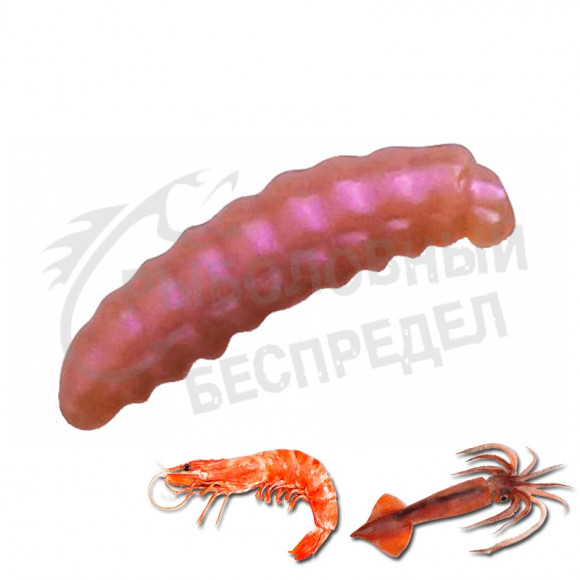 Crazy Fish MF H-Worm Inline 0.7" Sinking 60 шт (6*10) 62-17-52-7 креветка+кальмар цв.52