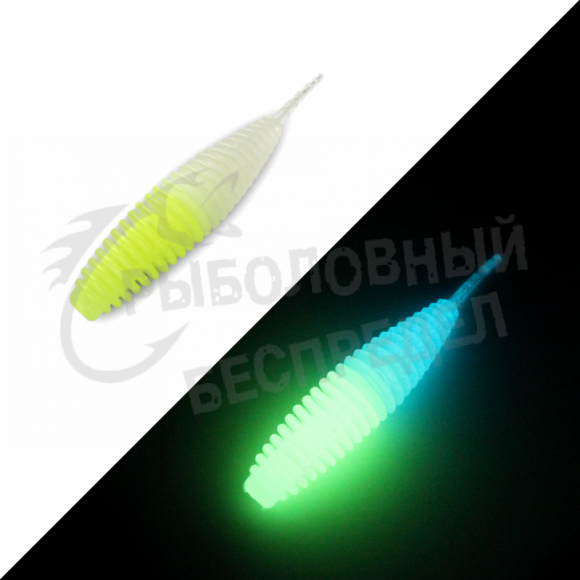 Мягкая приманка GarPRO Larva Glow 70mm 007 белая рыба