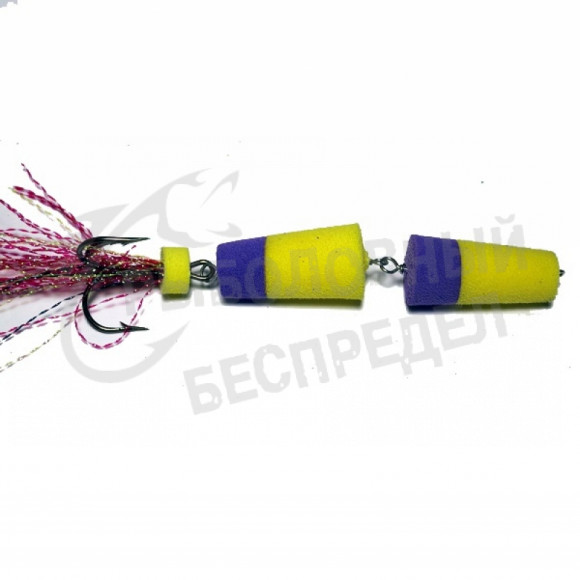 Приманка Мандула "Флажок" XXL Fish Модель 120 цв. Желто-Желто-Фиолетовая