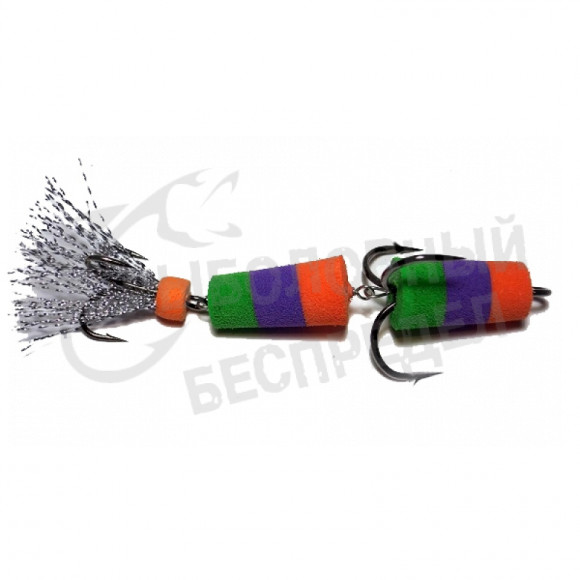 Приманка Мандула "Флажок" XXL Fish Модель 18 цв. Оранжево-Фиолетово-Зеленый