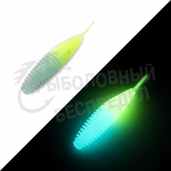 Мягкая приманка GarPRO Larva Glow 70mm 009 белая рыба