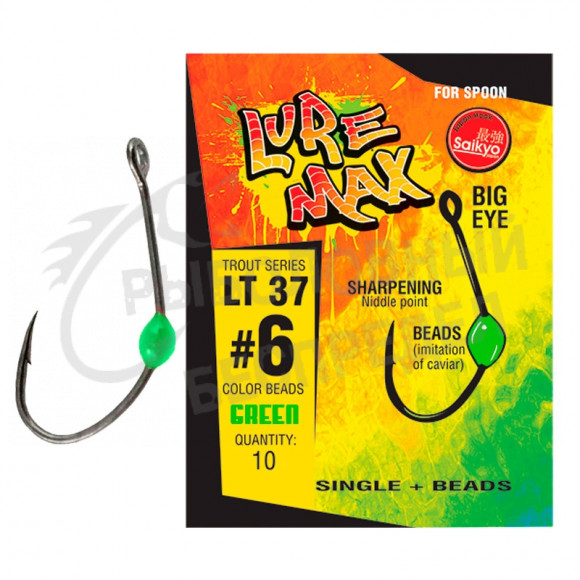 Крючки LureMax Trout LT37 #6 Green (10шт)