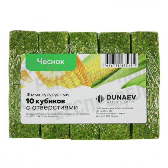 Жмых Dunaev кукурузный Чеснок 300г
