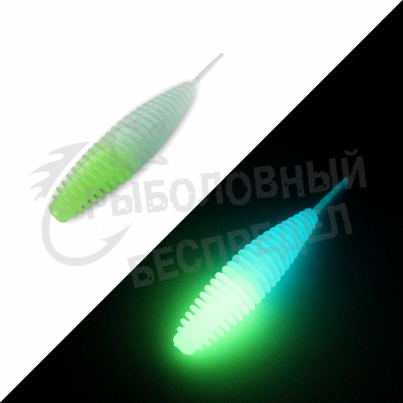 Мягкая приманка GarPRO Larva Glow 70mm 010 белая рыба
