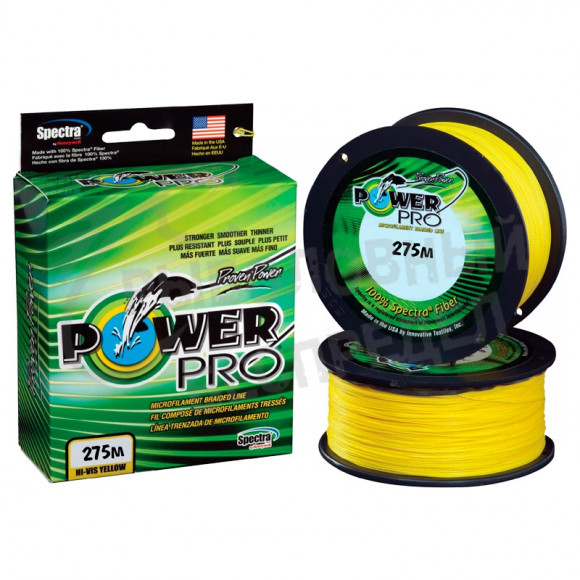 Плетеный шнур Power Pro Hi-Vis Yellow 0,32mm-24kg 275m