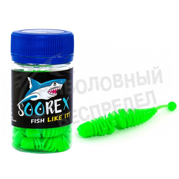 Мягкая приманка Soorex Larva 65mm шартрез чеснок