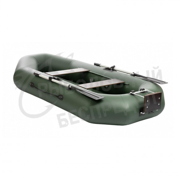 Лодка Шкипер А260нт (навесной транец, надувное дно) (зеленый)