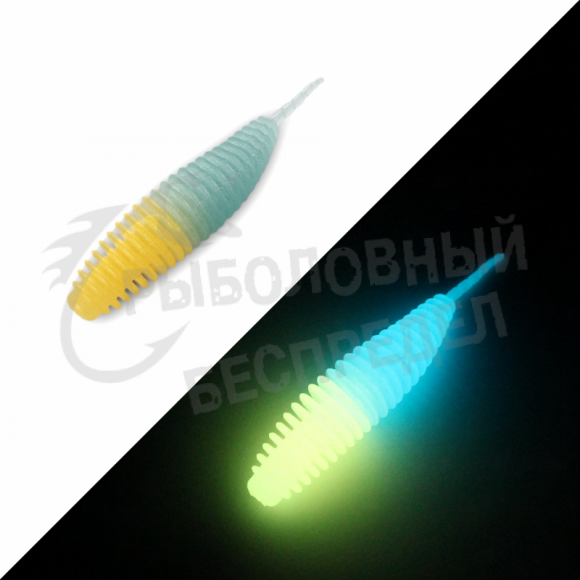 Мягкая приманка GarPRO Larva Glow 70mm 011 белая рыба