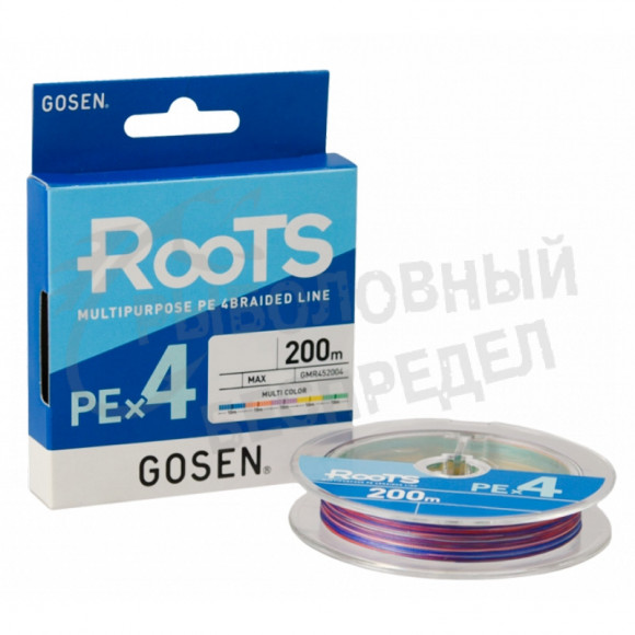 Шнур Gosen ROOTS PE X4 Multi Color 200м #0.6