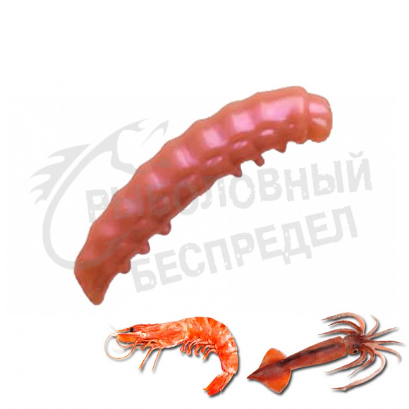 Crazy Fish MF H-Worm Inline 1.1" Sinking 20 шт (2*10) 63-28-52-7 креветка+кальмар цв.52