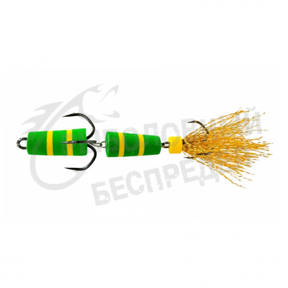 Приманка Мандула "Флажок" XXL Fish Модель 17Д цв. Зелёно-Желтая