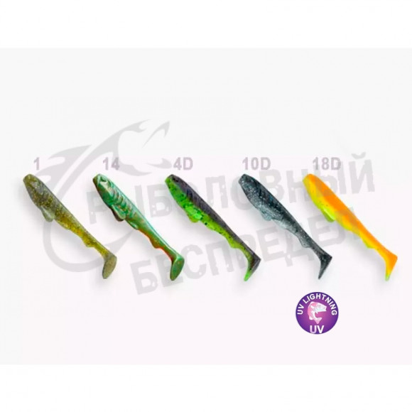 Силиконовая приманка Crazy Fish Tough 2.8" 70mm 2.55g Кальмар #M39 MIX UV 5шт-уп